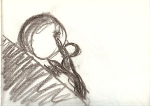 A man engaging in a frustrating task.