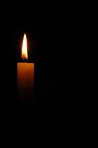 Prayers often take place by candle light.